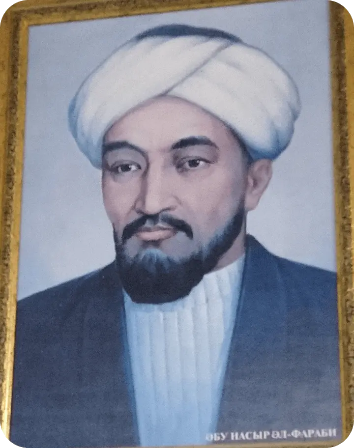 Әл Фараби портреті. Фото Сарыағаш курортында жасалған